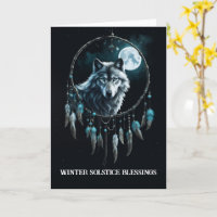 Winter Solstice with Wolf in Dream Catcher Moon