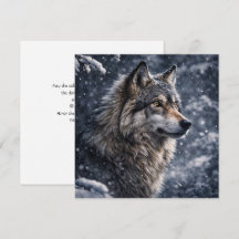 Winter Solstice Wolf in the Snow Night