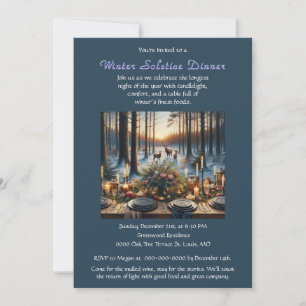 Winter Solstice Woodland Dinner Invitation