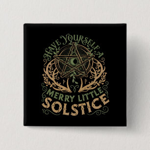 Winter Solstice Yule Christmas Holiday  15 Cm Square Badge