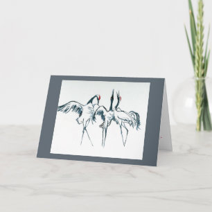Winter Song-Manchurian Cranes.  Holiday card