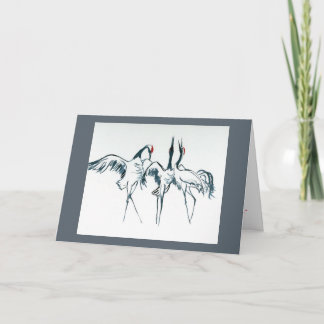 Winter Song-Manchurian Cranes.  Holiday card