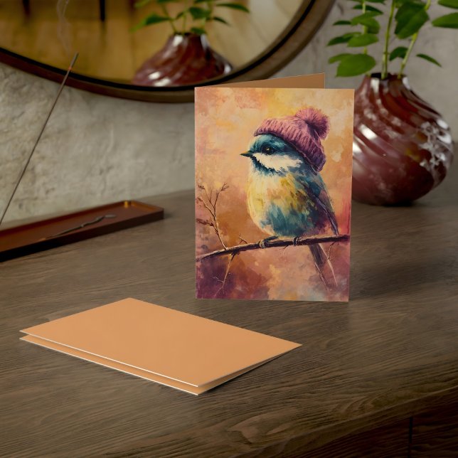 Winter Songbird in Knit Hat | Tumbleweed Greeting Card (Creator Uploaded)