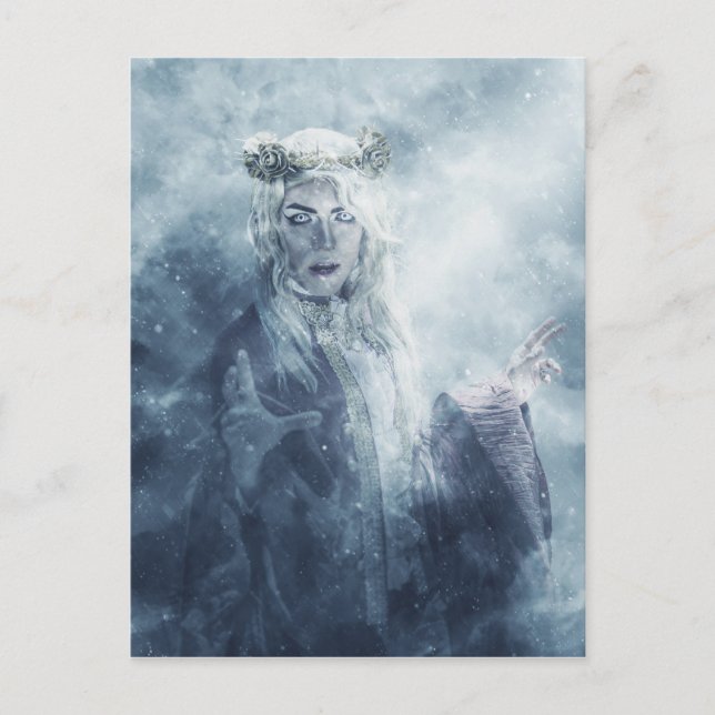 Winter Sorceress Fantasy Snow Queen Witch Postcard (Front)