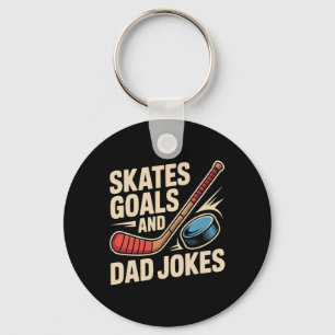 Winter Sorts Lover Ice Skating Funny Hockey Player Key Ring