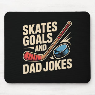 Winter Sorts Lover Ice Skating Funny Hockey Player Mouse Pad