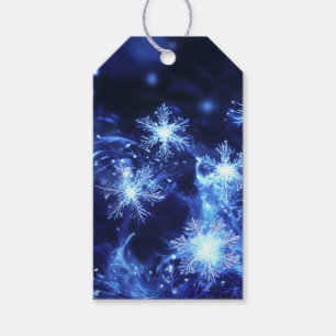 Winter Sparkle Blue Snowflakes Gift Tags