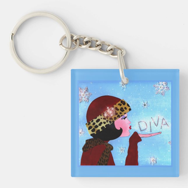 Winter Sparkles Diva Key Ring (Front)