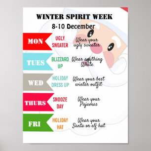 winter Spirit week school flyer poster