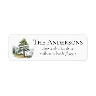 Winter Splendor Christmas Tree Return Address Label