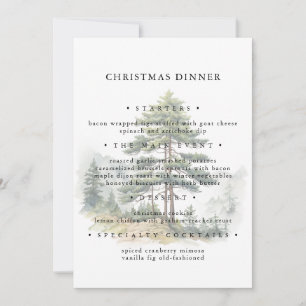 Winter Splendour Christmas Tree Holiday Menu Invitation