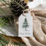 Winter Splendour Merry Christmas Gift Tags<br><div class="desc">Designed to match our Winter Splendour holiday collection,  this festive and elegant tag design features your custom text (shown with "Merry Christmas") topped by a watercolor pine tree in muted hunter green with golden stars.</div>
