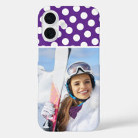 Winter Sport Photo Royal Purple White Polka Dot