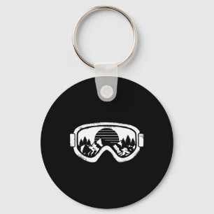 Winter Sport Ski Snowboard Snow Landscape Goggles Key Ring