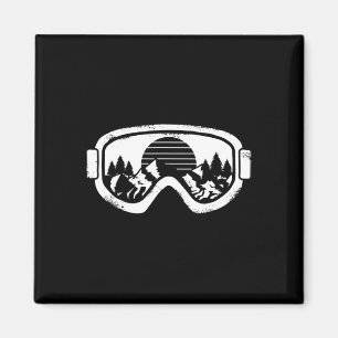 Winter Sport Ski Snowboard Snow Landscape Goggles Magnet