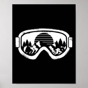 Winter Sport Ski Snowboard Snow Landscape Goggles Poster