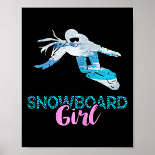Winter Sport Snowboard Girl Heart Snowboard Snowbo Poster