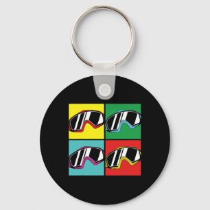 Winter Sport Snowboarding Goggles Pop Art Snowboar Key Ring