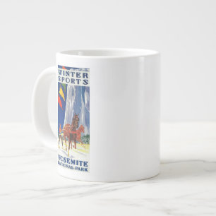 Winter Sports at Yosemite PosterYosemite, CA Large Coffee Mug