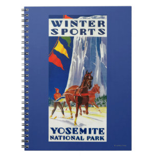 Winter Sports at Yosemite PosterYosemite, CA Notebook