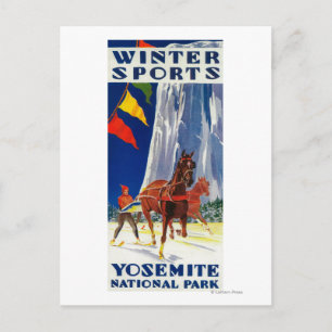 Winter Sports at Yosemite PosterYosemite, CA Postcard