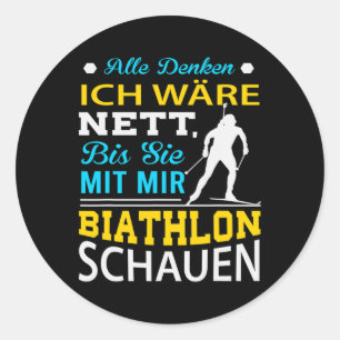 Winter Sports Biathlon Skiing World Cup Sports Gif Classic Round Sticker