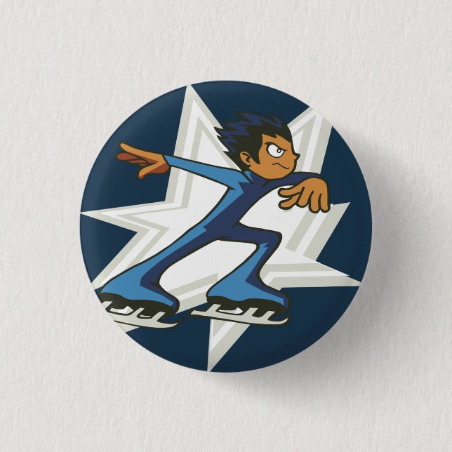 Winter Sports Figure Skater Flair Pinback 3 Cm Round Badge (Front)
