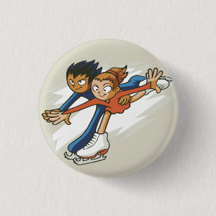 Winter Sports Figure Skaters Flair Button