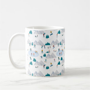 Winter Sports Holiday Fun Pattern Coffee Mug
