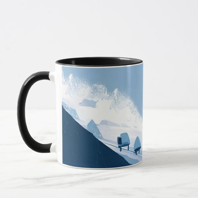 winter sports illustration mug (Left)