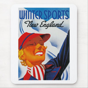 Winter Sports in New England Mouse Pad