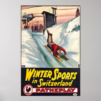 Winter Sports in Switzerland Gstaad Swiss Ski Alps Poster