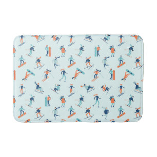 Winter Sports Pattern Bath Mat