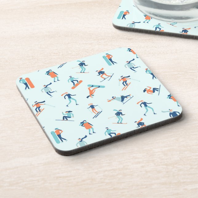 Winter Sports Pattern Coaster (Left Side)