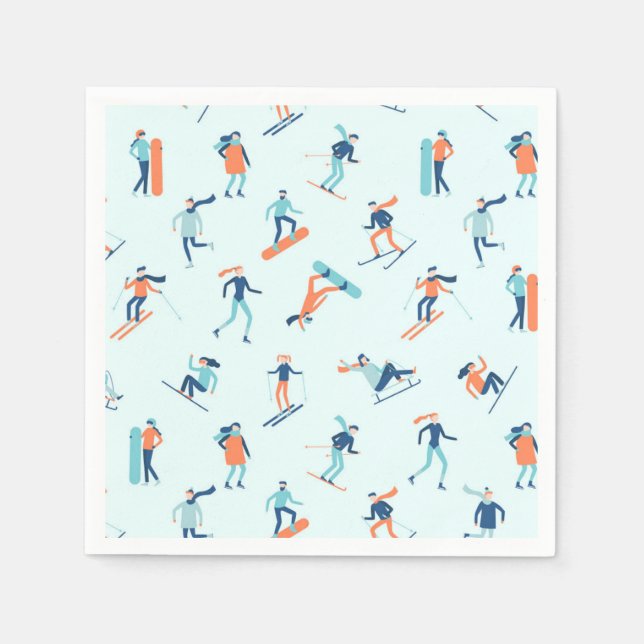Winter Sports Pattern Napkin (Front)