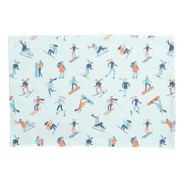 Winter Sports Pattern Pillowcase (Front-Left)
