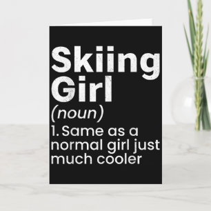 Winter Sports Skiing Girls Funny Definition Player Card