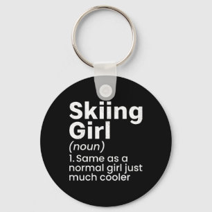 Winter Sports Skiing Girls Funny Definition Player Key Ring
