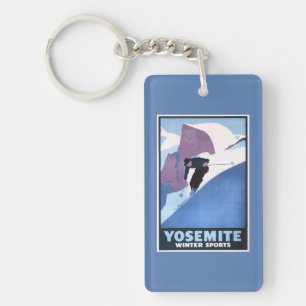 Winter Sports Skiing Promotional Poster Key Ring
