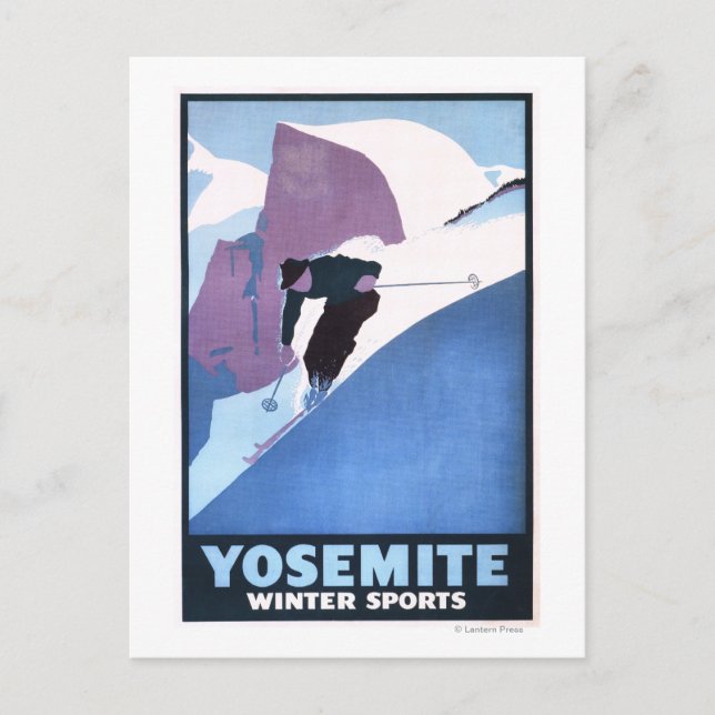 Winter Sports Skiing Promotional Poster Postcard (Front)