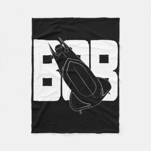 Winter Sports Sledding Luging Bobsleigh Bob  Fleece Blanket