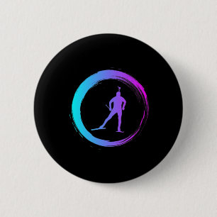 Winter Sports Winter Season Biathlon 6 Cm Round Badge