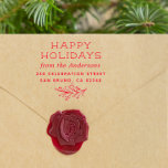 Winter Sprig Happy Holidays Name & Return Address Self-inking Stamp<br><div class="desc">Easily personalize these custom Winter Sprig Happy Holidays Name & Return Address self-inking rubber stamps with your own names and address. To customize these rubber stamps, click on "Personalize this template" and change the text in the boxes provided. Available in 9 different colors and 6 sizes. Please view your design...</div>