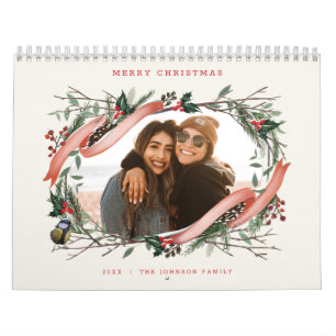 Winter Sprigs Christmas Gift Ivory Photo Calendar