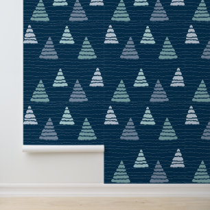 Winter spruce forest with beads wallpaper