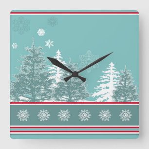 Winter Square Wall Clock