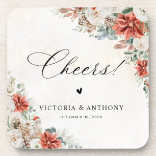 Winter Square Wedding Coaster