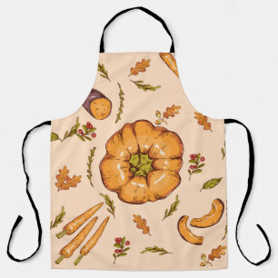 Winter Squash, Assorted Vegetables,pumpkin pattern Apron