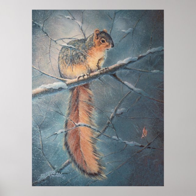 WINTER SQUIRREL by SHARON SHARPE Poster (Front)