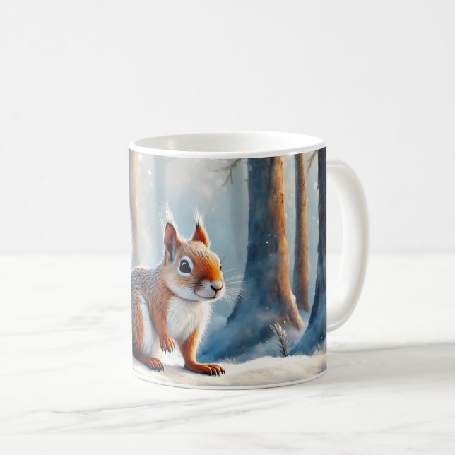 Winter Squirrel Coffee Mug (Front Right)